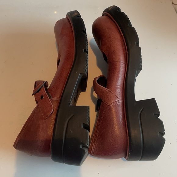 Mia Loran BoHo Mary Jane buckle low heel tan leather shoes size 4 girls - Picture 10 of 12